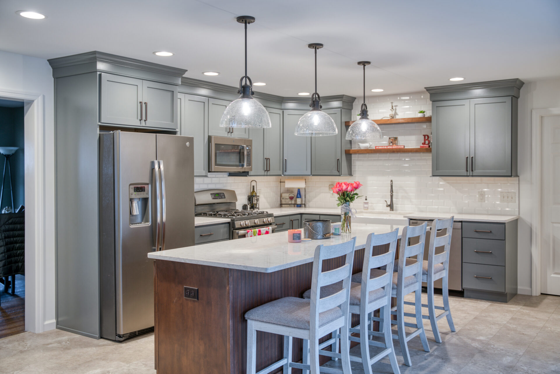Kitchen With Large Wooden Island • Excel Remodeling
